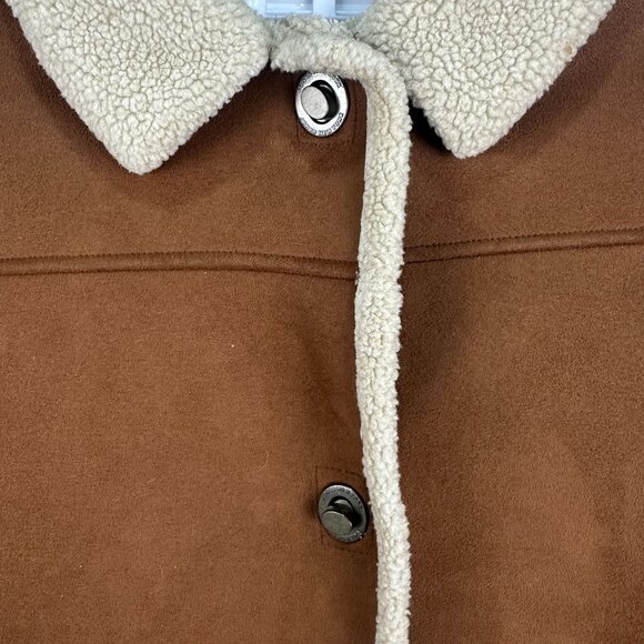 Jones New York Womens Brown Shearling Jacket Size 2X - Picture 2 of 7